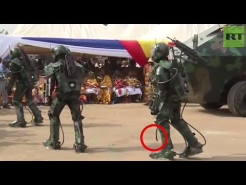 Video: High tech…or not? ‘Largest in the world’ armored car & combat ‘exoskelton’ unveiled in Ghana