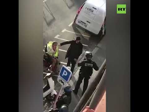 Video: French police forces pepper spray a man in a wheelchair